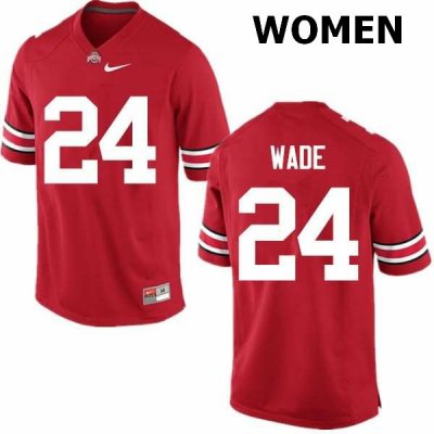 NCAA Ohio State Buckeyes Women's #24 Shaun Wade Red Nike Football College Jersey GTQ0645QN